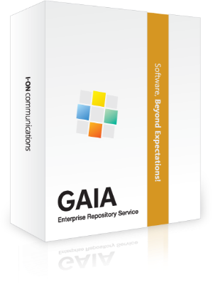 [아이온커뮤니케이션즈의 신제품 ‘Enterprise Repository Services(이하 GAIA) 제품패키지 모습]